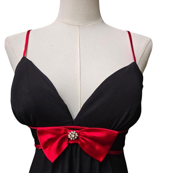 City Triangles Vtg 90s Y2K Whimsigoth Goth Witchy Babydoll Bow Dress S Holiday - Picture 2 of 12